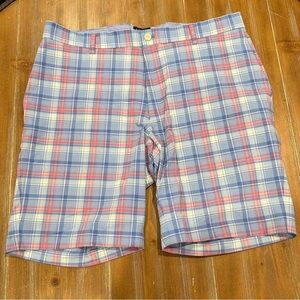 Peter Millar Matlock Seersucker Performance Golf Shorts 9" Men's 36 Marina Blue